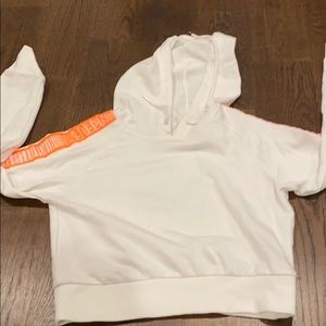white crop hoodie